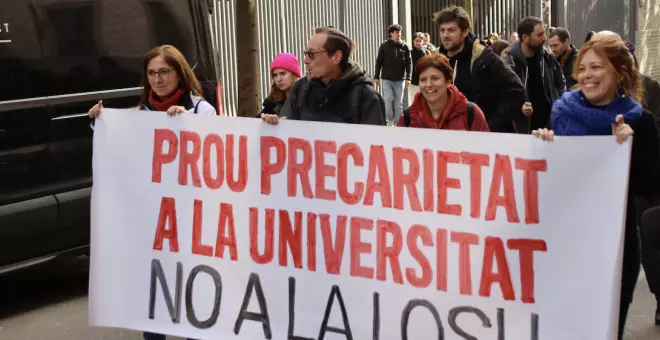 Estudiants i professorat es mobilitzen contra l'aprovació de la LOSU: "Cronificarà la precarietat"