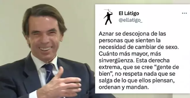 Aznar provoca la indignación con su mofa a ley trans al decir que puede ir a cambiarse de sexo: "Lo que podía hacer es cambiar de galaxia"