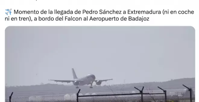 La Cope le afea a Sánchez que regrese en avión de su visita oficial a Kiev y las redes se mofan: "Que acaben ya el AVE Kiev-Badajoz"