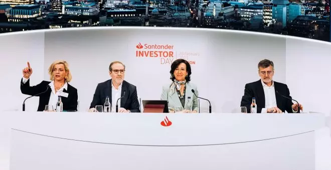 Santander distribuirá entre sus accionistas la mitad de sus beneficios los próximos tres años