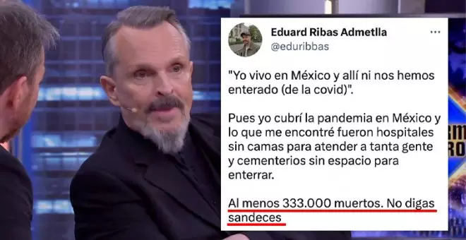 La contundente respuesta de un corresponsal a Miguel Bosé por sus palabras sobre el covid en México: "No digas sandeces"