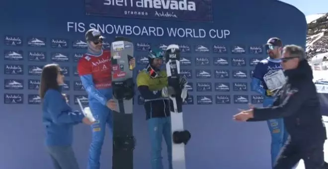 Lucas Eguibar gana la prueba de la Copa del Mundo de Snowboard Cross de Sierra Nevada