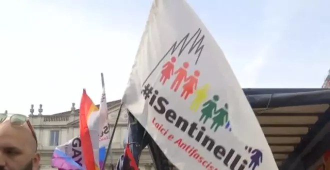 Protesta en Italia contra el gobierno ultraderechista de Meloni por las medidas represivas contra las familias LGTBi