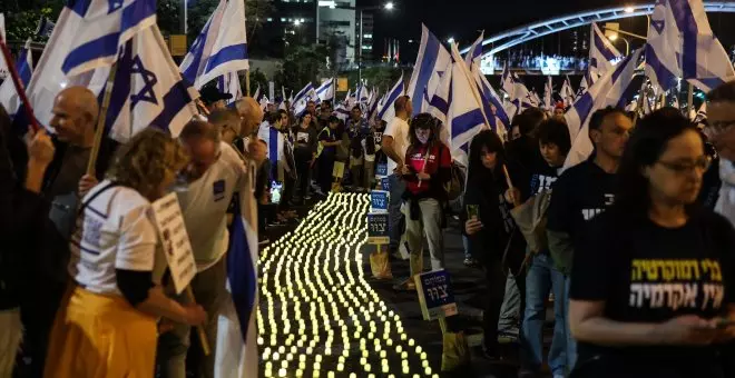 Cientos de miles de manifestantes salen a las calles en otro sábado de protestas en Israel