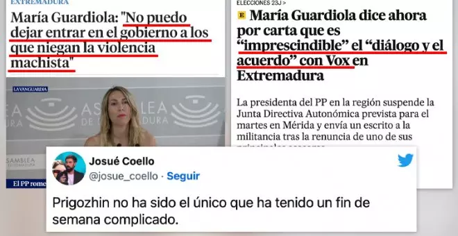 "María Guardiola, hoy te cuenta un cuento y mañana una trola": pitorreo tras su recogida de cable con Vox