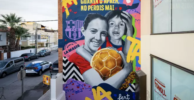 El Barça homenatja a Aitana Bonmatí amb un mural sorpresa a Sant Pere de Ribes, el seu poble natal