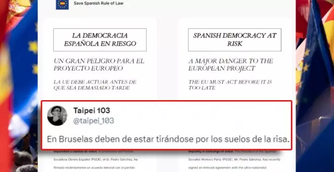 Un manifiesto pide a la UE que "salve la democracia en España": "En Bruselas deben de estar tirándose por los suelos de la risa"