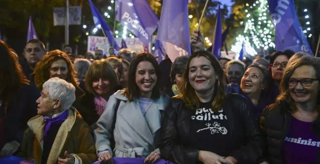 El feminismo inunda Madrid en una marcha contra la violencia machista: "Se acabó"