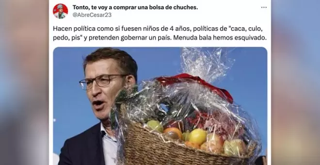 Ayuso y Feijóo no saben parar y ahora regalan cestas de fruta a afiliados: "Hacen política como si fuesen niños de cuatro años"