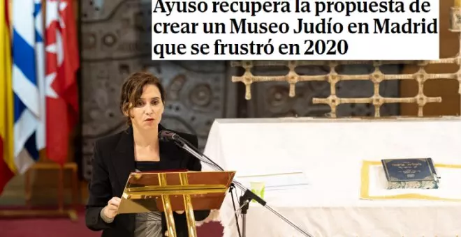 Ayuso anuncia la creación de un museo judío en Madrid: "Hay un solar en la calle Caídos de la División Azul"