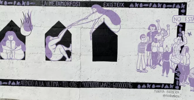 Nou murals feministes que cobreixen façanes i parets d'arreu de Catalunya