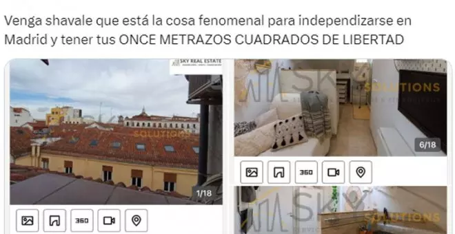 "Once metrazos de libertad": Ana Morgade califica así este claustrofóbico zulo a precio de oro en Madrid centro