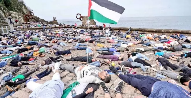 Miles de personas protestan en Donostia contra el genocidio de Israel en Gaza