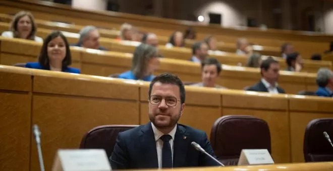 Aragonès defiende la amnistía ante un desfile de líderes del PP en el Senado