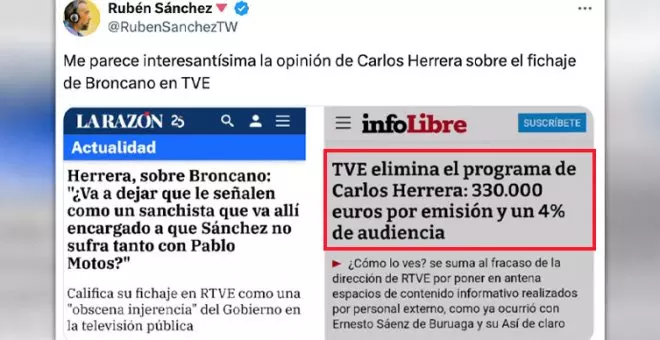 "Jeta de hormigón armado": los tuiteros responden a Carlos Herrera tras sus críticas al fichaje de David Broncano por RTVE
