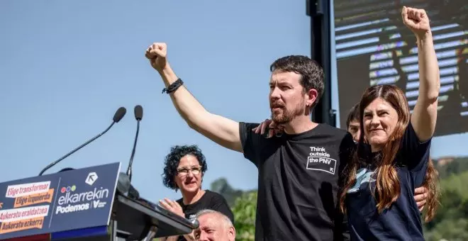 Pablo Iglesias luce la camiseta de Elkarrekin Podemos: una invitación a acabar con la hegemonía del PNV