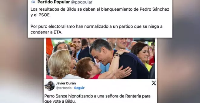 El PP dice que el resultado de Bildu se debe al "blanqueamiento del PSOE": "La democracia solo me mola si me votan a mí"