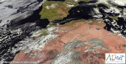 Imagen tomada por el satélite Meteosat para la Agencia Estatal de Meteorología (Aemet). EFE