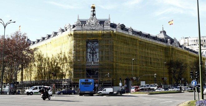 El edificio del Banco de España en obras. E.P.