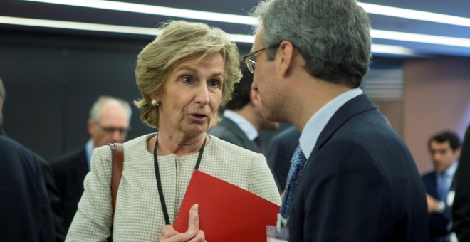 La presidenta del grupo Codorníu Mar Raventós durante la reunión anual del Instituto de la Empresa Familiar (IEF). EFE/Quique García