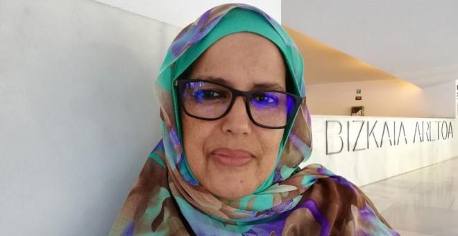 Ghalia Djimi, activista saharaui: 'Marruecos no acepta a ningún saharaui que reivindique sus derechos fundamentales'. / DANILO ALBIN