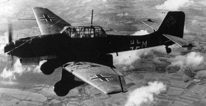 Uno de los aviones Stuka-87 de la Legión Cóndor alemana que bombardearon varios pueblos de El Maestrazgo.