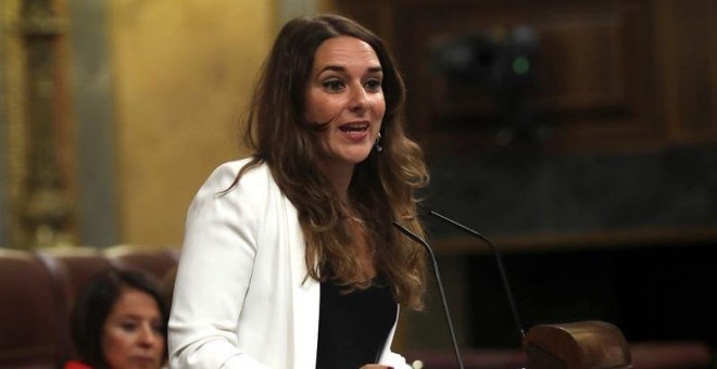 La portavoz de Unidas Podemos en el Congreso, Noelia Vera. - EFE