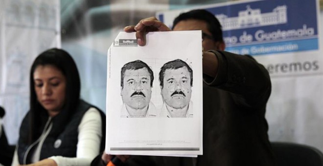 Retrato del narcotraficante Joaquín 'El Chapo' Guzmán. / ESTEBAN BIBA (EFE)