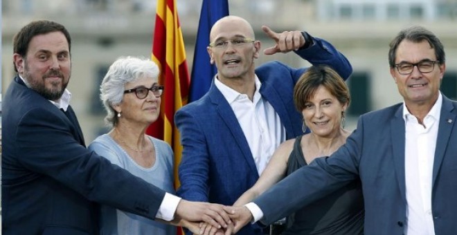 Los cinco 'cabezas' de Junts pel Sí. Imagen: EFE