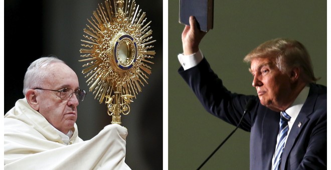 El Papa Francisco a la izquierda y Donald Trump a la derecha. /REUTERS