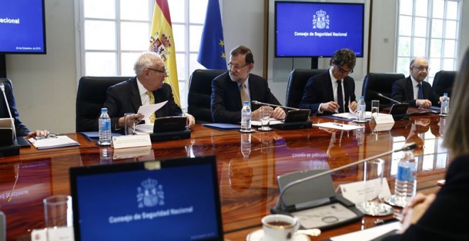 Mariano Rajoy, presidente del Gobierno en funciones, preside una reunión del Consejo de Seguridad Nacional, en una imagen de archivo. EP