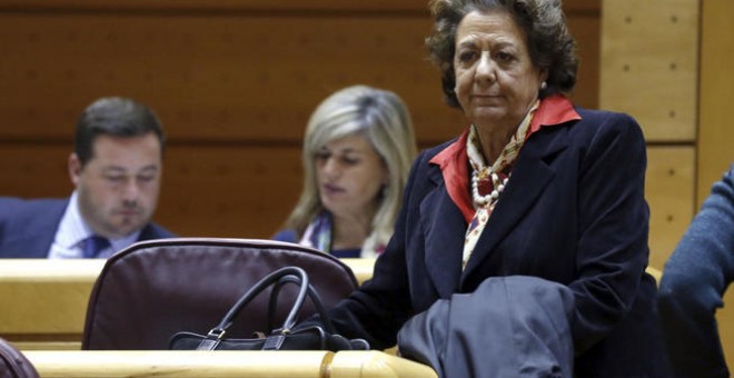 Rita Barberá en el Senado cuando se formó la cámara. La senadora no ha acudido a la creación de las comisiones 'para investigar el auto' que la imputa/EFE