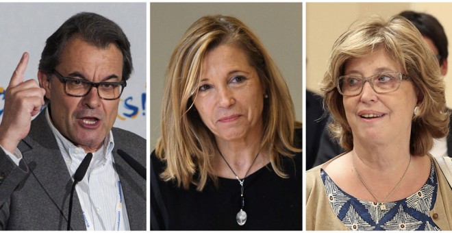 Fotografías de archivo del expresidente de la Generalitat Artur Mas, y las conselleras Joana Ortega e Irene Rigau. EFE