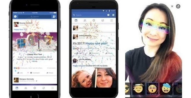 Facebook lanza una nueva animación para Fin de Año, con máscaras y fuegos artificiales