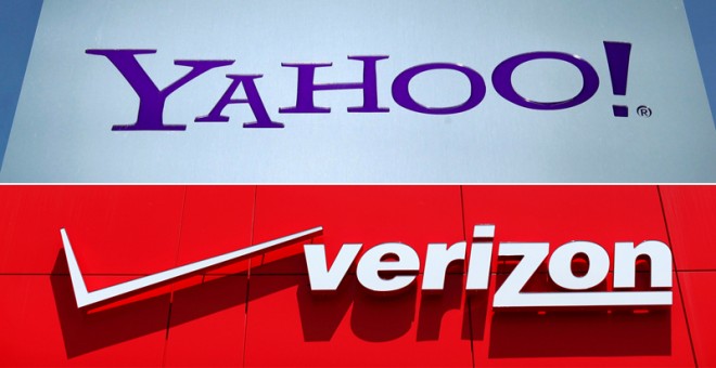 Los logos de Yahoo y de Verizon. REUTERS