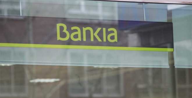 El logo de Bankia en una oficina del banco en Madrid. E.P.