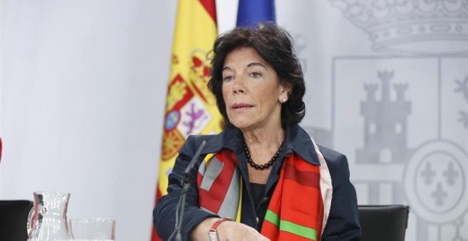 05/10/2018.- Rueda de prensa de la portavoz del Gobierno, Isabel Celaá. EUROPA PRESS/Marta Fernández