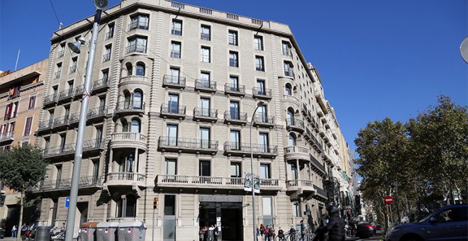 Façana de l'Institut Català de Finances, a la Gran Via de les Corts Catalanes de Barcelona. / ICF.