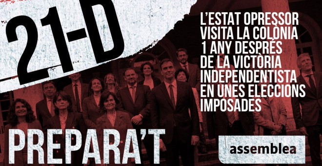 El cartell de convocatòria de les mobilitzacions pel 21-D que ha fet l'ANC.