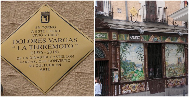 Placa dedicada a La Terremoto en la plaza de Santa Ana. / MADRID.ES