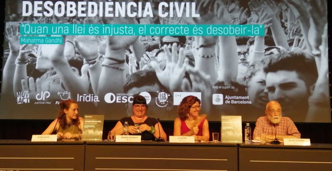 Acte sobre desobediència civil organitzat per Òmnium Cultural. Ander Zurimendi