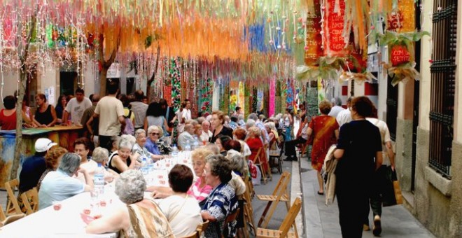 Un dinar popular a les festes de Gràcia. COMISSIÓ FESTES DE GRÀCIA