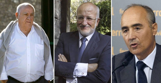 Amancio Ortega, Rafael del Pino y Juan Roig, entre los más ricos de España. / EFE