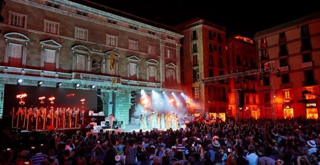 Acte institucional de la Diada Nacional de Catalunya a la plaça de Sant Jaume. EFE