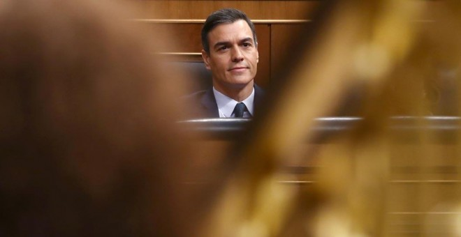 Pedro Sánchez, en la primera sessió d'investidura al Congrés. REUTERS / SERGIO PÉREZ