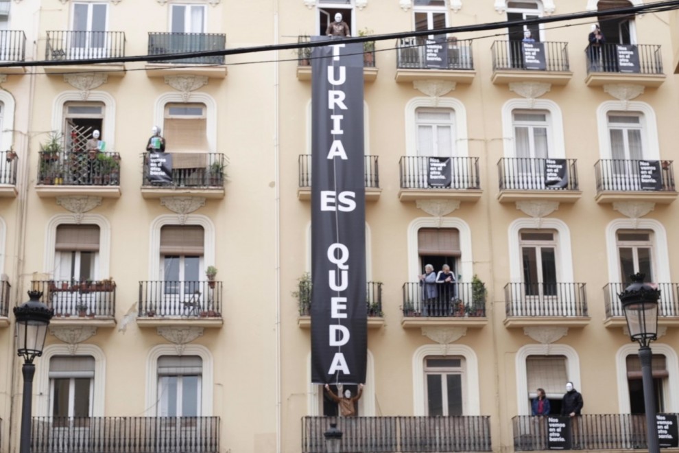 Protesta contra los pisos turísticos en el Turia.