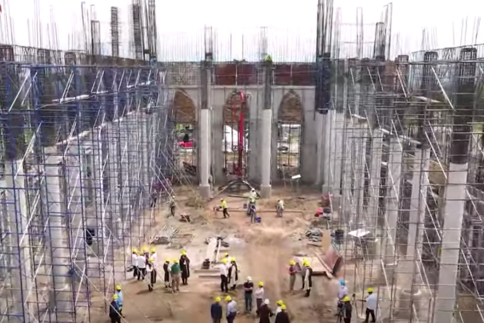 Obras de la basílica de los Heraldos en la capital salvadoreña