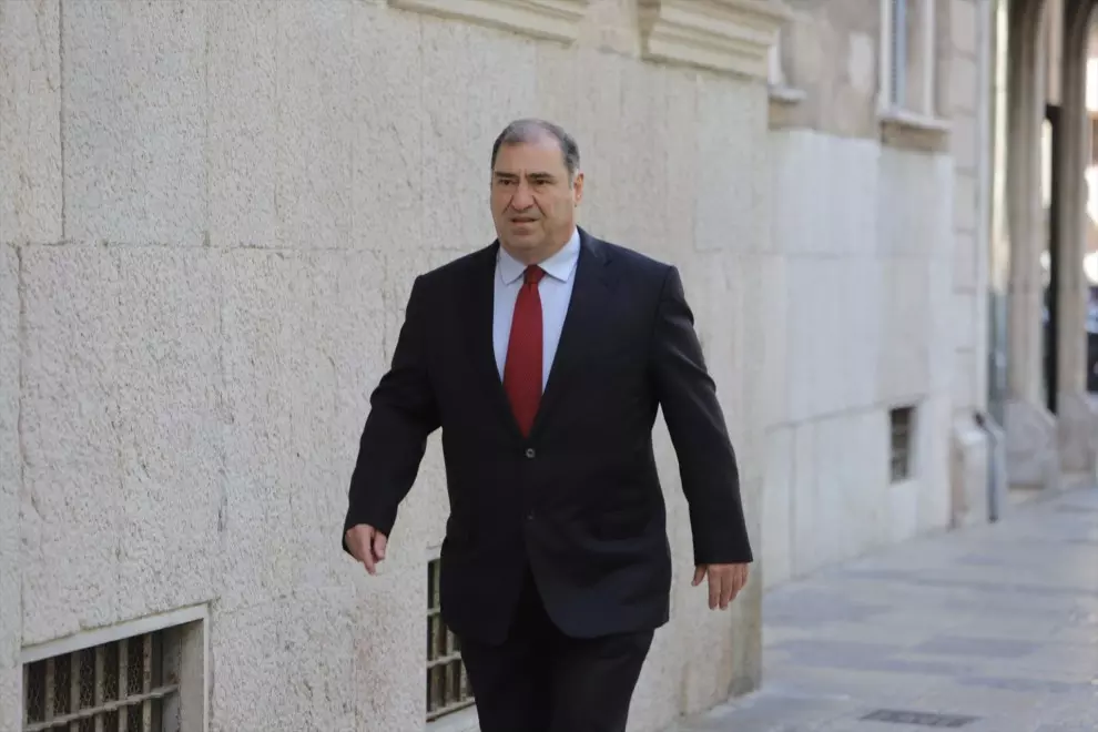 8/4/19 El fiscal Anticorrupción Juan Carrau, a su llegada al Tribunal Superior de Justicia de Baleares, donde declarará como testigo en el juicio contra el juez Florit por requisar los móviles a dos periodistas de Palma, el 8 de abril de 2019.