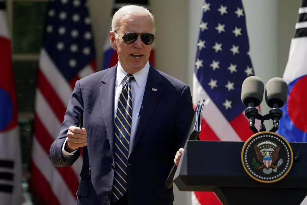 El presidente de Estados Unidos, Joe Biden, durante la visita al país del presidente de Corea del Sur, Yoon Suk Yeol, el 26 ed abril de 2023