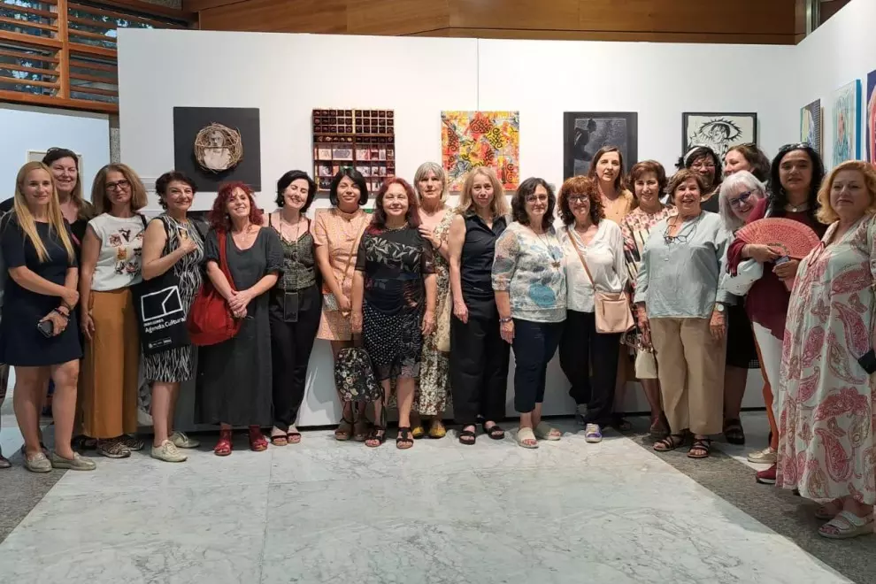 Artistas participantes en la exposición 'Las mujeres en la vida de Picasso', en el Instituto de las Mujeres.